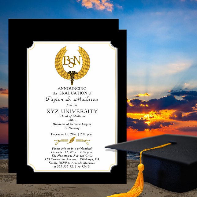 BS - Bachelor of Science Nursing Graduation Invitation (Creator Uploaded)