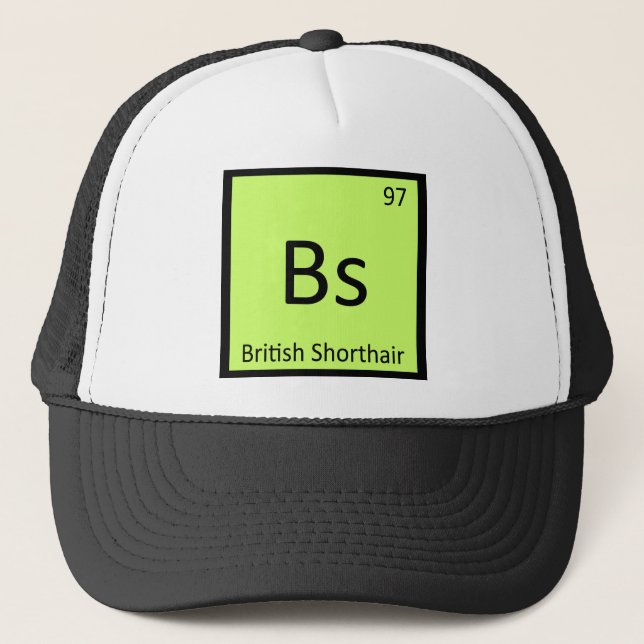 Bs - British Shorthair Cat Chemistry Element Trucker Hat (Front)