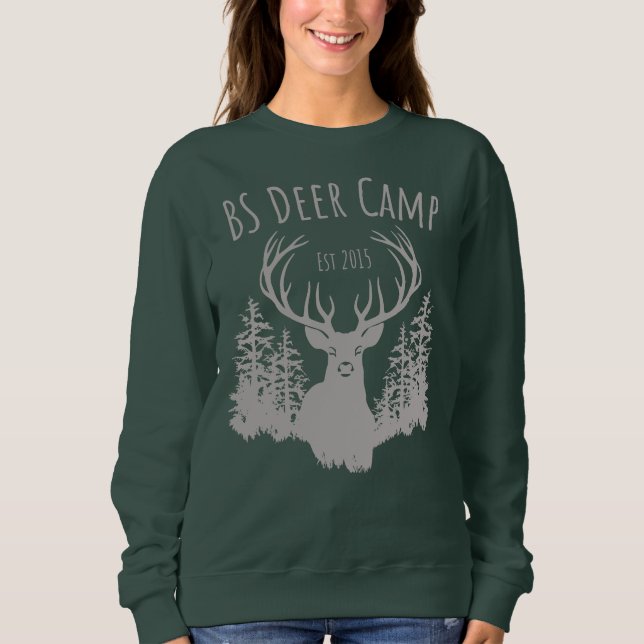 BS Deer Camp - Woods - Crew Sweatshirt (Front)
