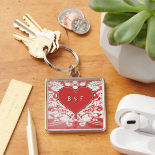 BSF Best Sister Friend Forever Grunge Heart Key Ring