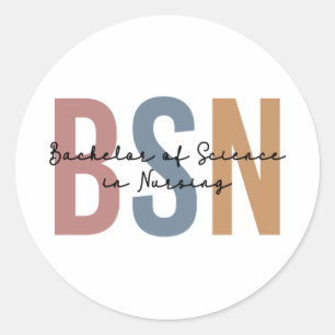 BSN Bachelor of Science in Nursing Graduation Classic Round Sticker