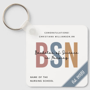 BSN Bachelor of Science in Nursing RN Graduation Key Ring