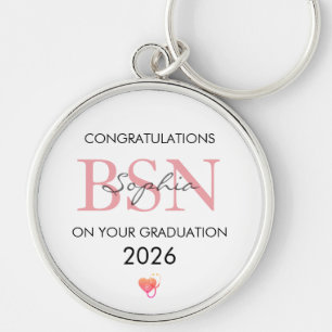 BSN Graduation Personalised Name Class of 2026 Key Ring