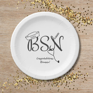 BSN nurse graduation dinner party decor Paper Plate