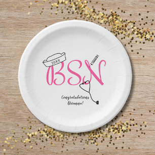 BSN nurse graduation dinner party decor Paper Plate