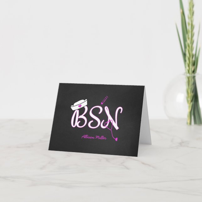 BSN personalised thank you cards, nurse graduation Card (Front)