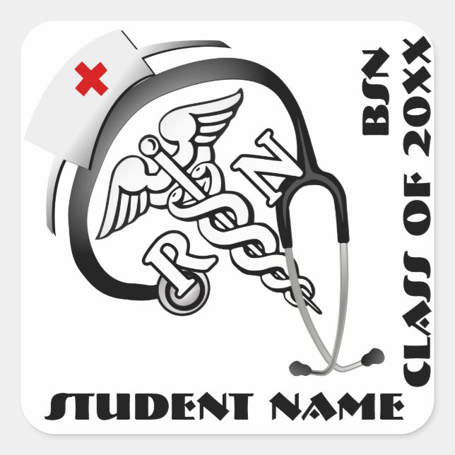 BSN - RN Graduate Square Sticker (Front)