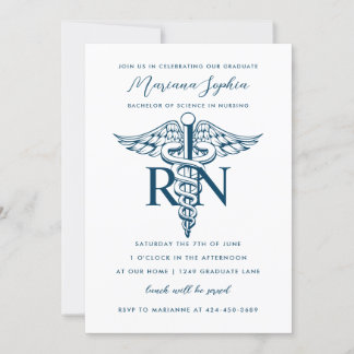 BSN RN Nurse Graduation Announcement Custom Colour