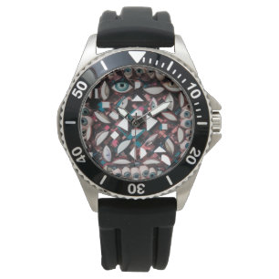 bstract Eye Geometric Art – Stainless Steel Black Watch