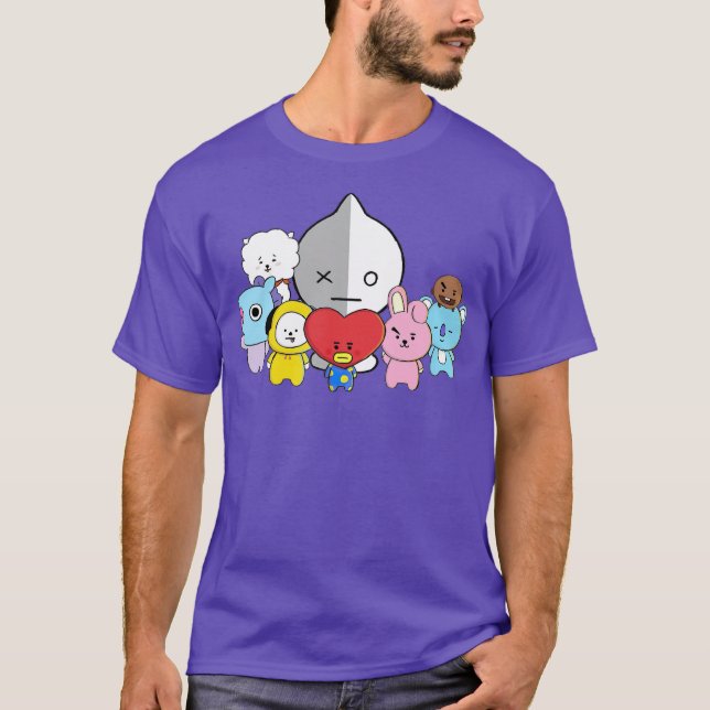 BT21 ALL CHARACTER ARMY T-Shirt (Front)