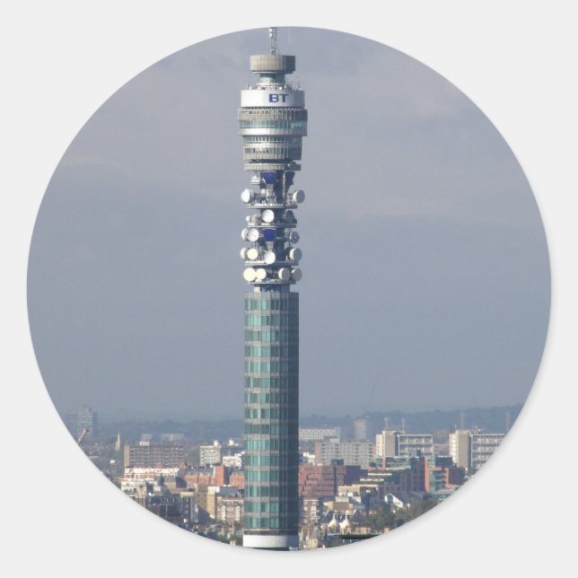 BT Tower, London, England. Classic Round Sticker (Front)