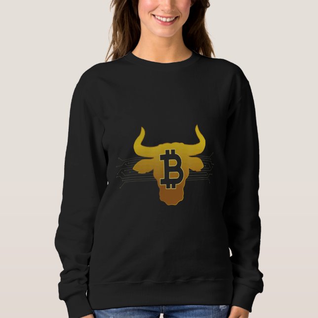 BTC Bitcoin Bull For Crypto Traders Sweatshirt (Front)
