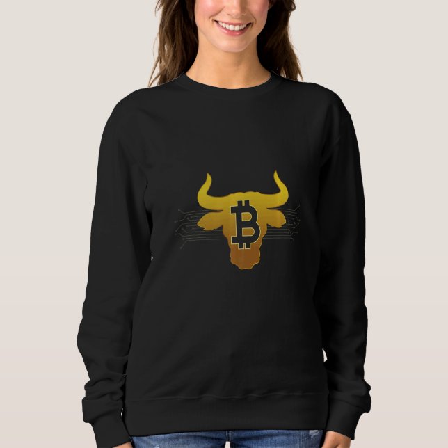 BTC Bitcoin Bull For Crypto Traders Sweatshirt (Front)