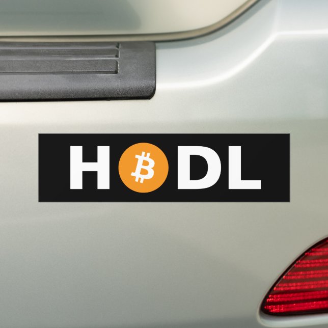 BTC Bitcoin HODL Bumper Sticker (On Car)