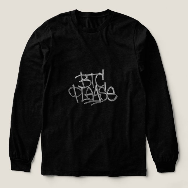 "BTC Please" (Black) Tri-Blend Shirt (Design Front)