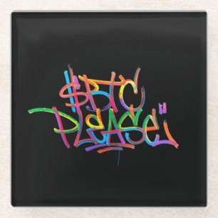 "$BTC Please" (Style 4) Glass Coaster