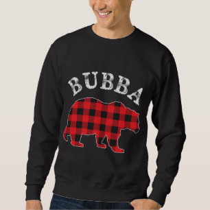 BUBBA Bear RED Black Buffalo Plaid Mama Checkerboa Sweatshirt