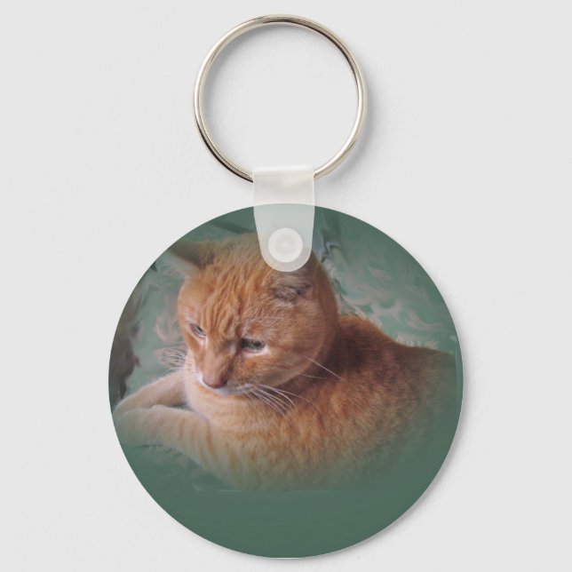 Bubba the Orange Tabby Tomcat Key Ring (Front)
