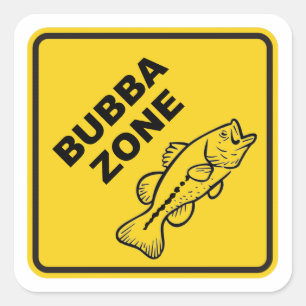 Bubba Zone Bass Fishing Square Sticker