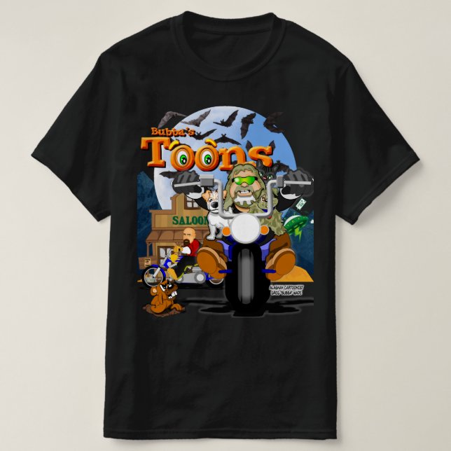 Bubba's Cartoon Biker Tee (Design Front)