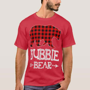 Bubbie Bear Christmas Pajama Red Plaid Buffalo Fam T-Shirt