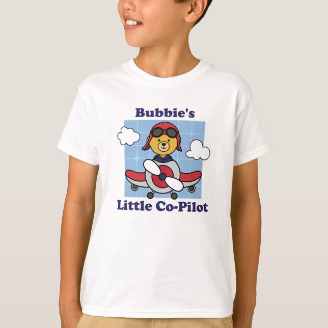 Bubbie's Little Co-Pilot - Cute Aeroplane T-Shirt (Front)