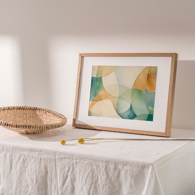 Bubble Abstract Watercolor Wall Art Print (Immerse in serenity and whimsy with a captivating watercolor digital print. )