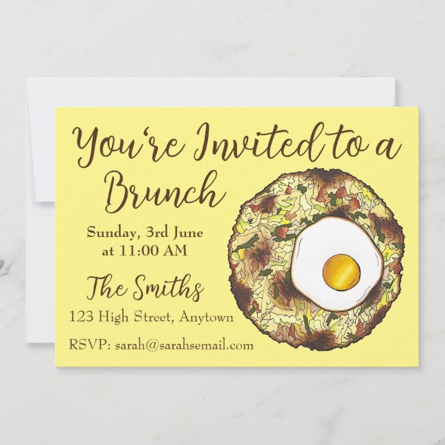 Bubble and Squeak Brunch UK British Food Cuisine Invitation (Front)