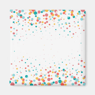 Bubble background turquoise, reddish-orange magnet