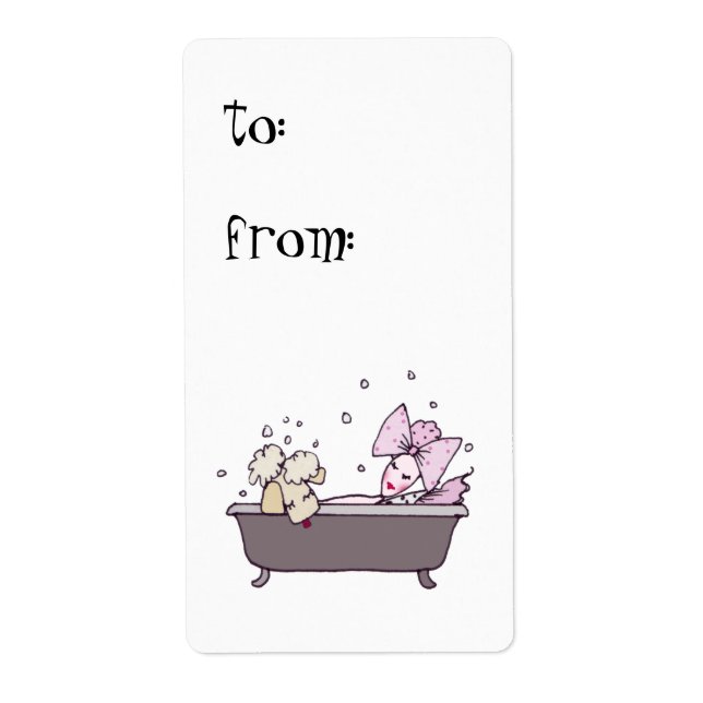 Bubble Bath, At the Spa Gift Labels (Front)
