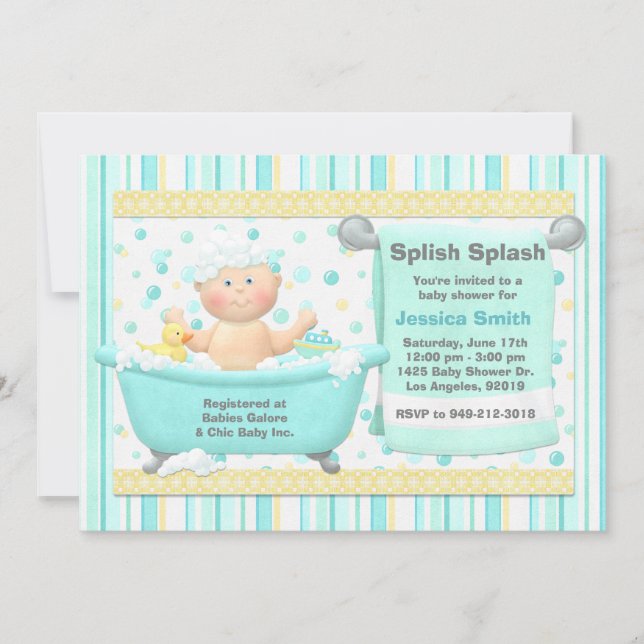 Bubble Bath Baby Shower Invitation (Front)