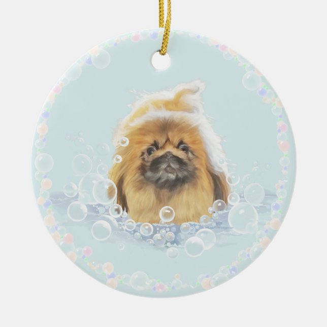 Bubble Bath Ceramic Tree Decoration (Front)