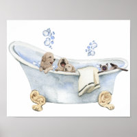 Bubble Bath Puppies Kitten Bathtub Bathroom