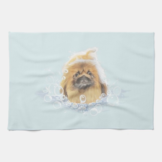 Bubble Bath Tea Towel (Horizontal)