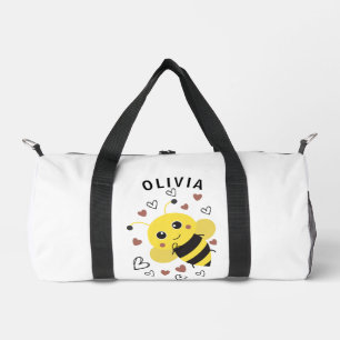 Bubble Bee with Hearts Small Style Gym Duffle Bag