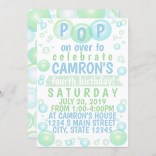 Bubble Birthday Invitation