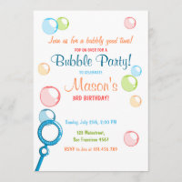 Bubble Birthday Party Invitation POP Birthday Boy