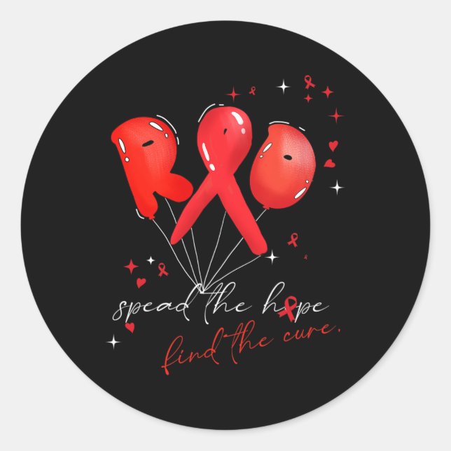 bubble blood cancer awareness red spread the hope  classic round sticker (Front)