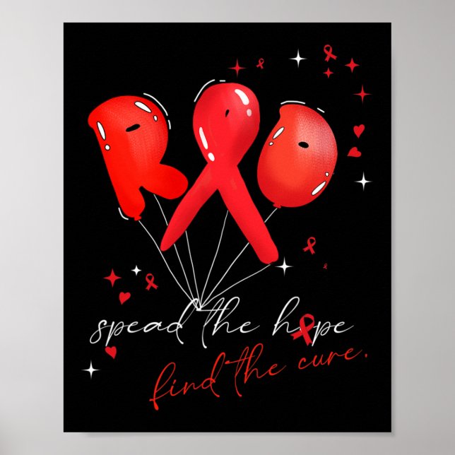 bubble blood cancer awareness red spread the hope  poster (Front)