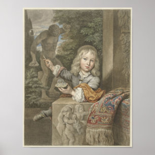 Bubble-Blowing Boy Poster