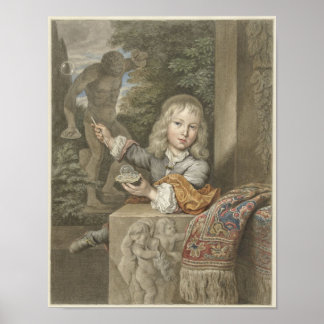 Bubble-Blowing Boy Poster