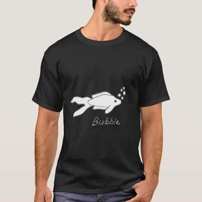bubble blowing guppy fish T-Shirt (Front)