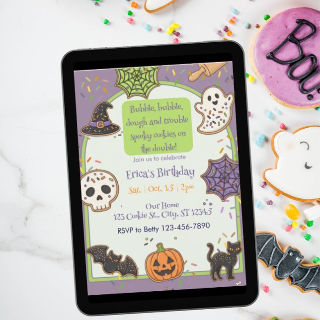Bubble Bubble Dough Trouble, Cookie Birthday Invitation (Creator Uploaded)