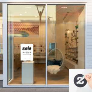 Bubble Classic Retro Retail Black White Sale Sign