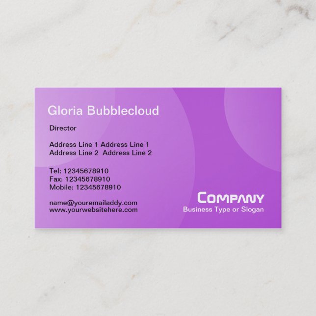 Bubble Cloud - Shades of Purple Business Card (Front)