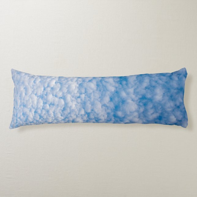 Bubble Clouds in Blue Sky Nature Photo Mammatus Body Cushion (Front)