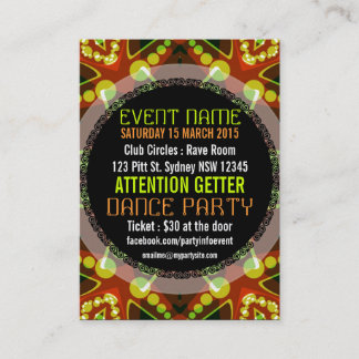 Bubble Dots EVENT PARTY  Mini Flyers Business Card