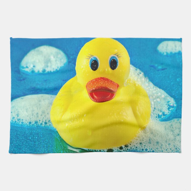 Bubble Duck Tea Towel (Horizontal)