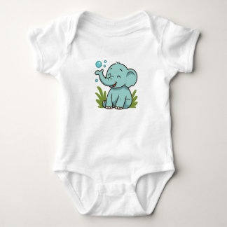 Bubble Elephant Baby Tee Tiny Smiles