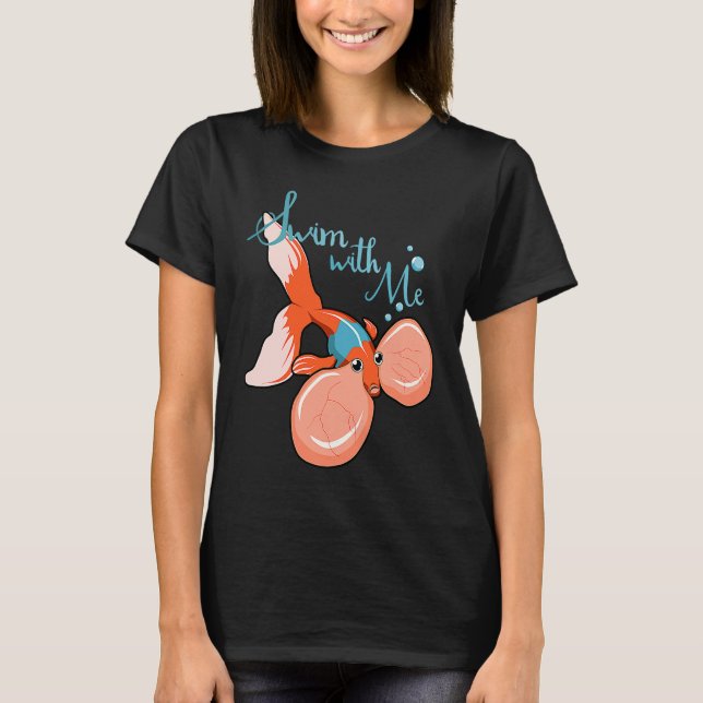 Bubble Eye Goldfish Celestial  Fish T-Shirt (Front)